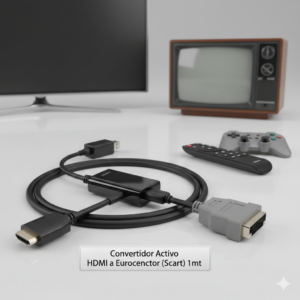 Convertidor activo de HDMI a Euroconector (Scart) 1mt