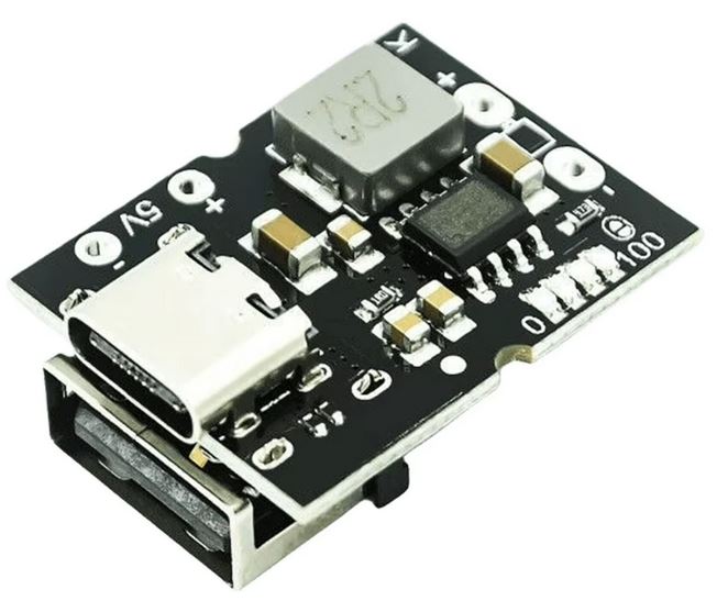 Módulo de Carga y Elevador de Voltaje IP5306 - 5V 2.1A para Power Bank y Baterías de Litio