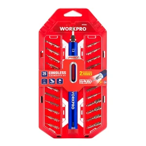 KIT DESTORNILLADOR DE PRECISIÓN RECARGABLE 3,6 V USB, 26 ACCESORIOS