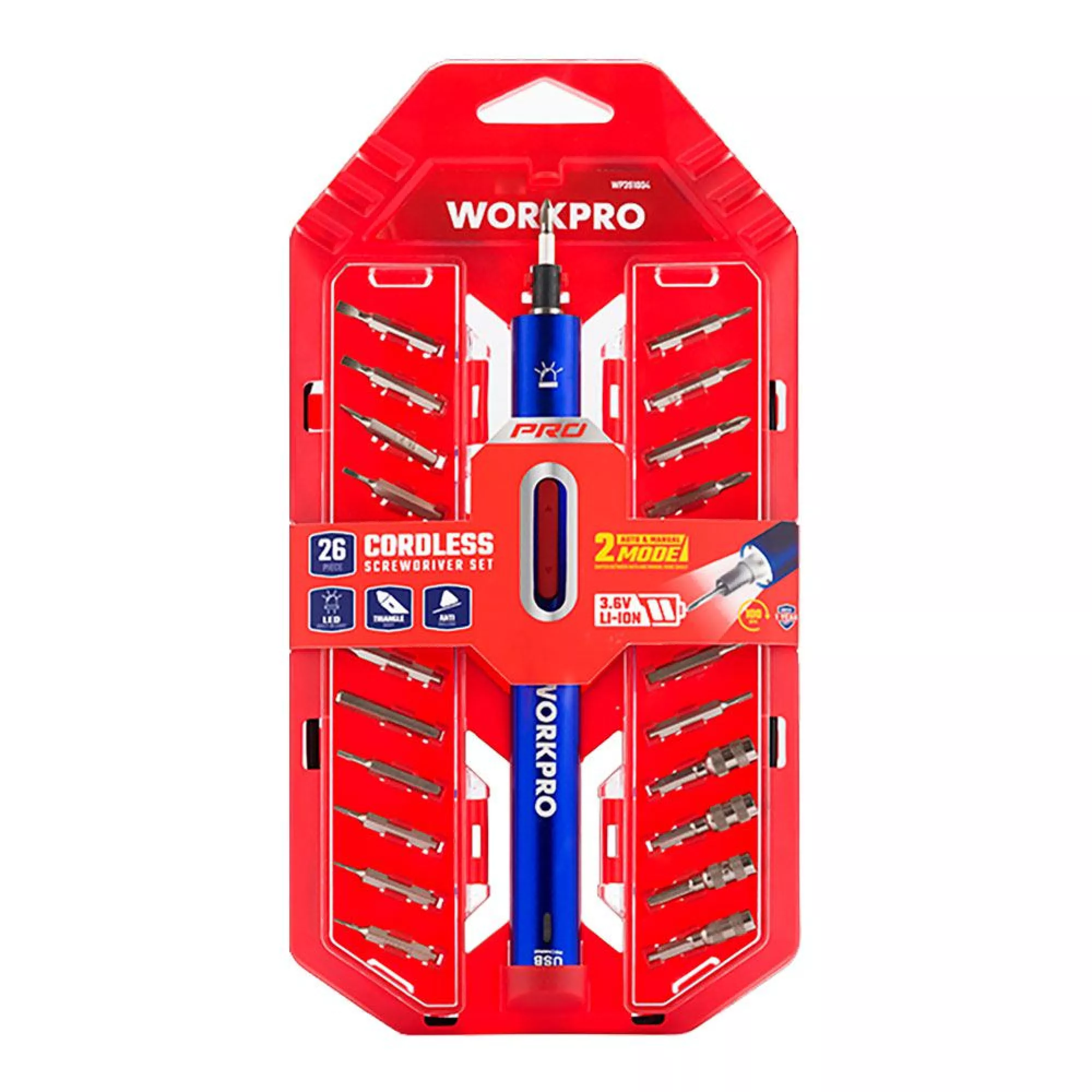 KIT DESTORNILLADOR DE PRECISIÓN RECARGABLE 3,6 V USB, 26 ACCESORIOS
