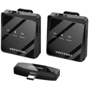 Micrófonos (2) Inalámbricos con Clip Receptor USB tipo C