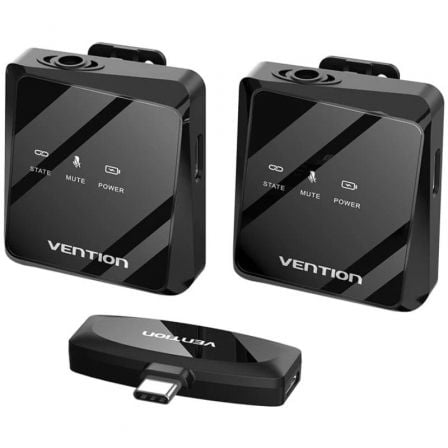 Micrófonos (2) Inalámbricos con Clip Receptor USB tipo C