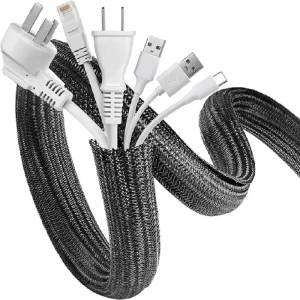 Funda de cable trenzado abierta negra 5mt
