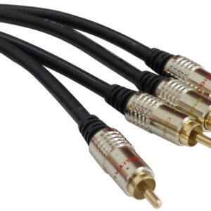OFC 2xRCA MACHO - 2xRCA MACHO, CABLE Ø-6mm, CONECT. ALUMINIO, DORADOS, 3m