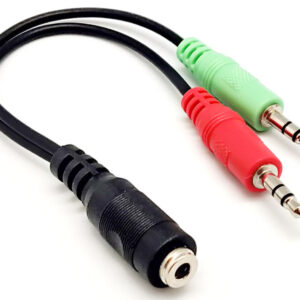 Adaptador de Mini Jack 3,5mm TRRS Hembra a 2 Mini Jack 3,5mm TRS Macho 15cm