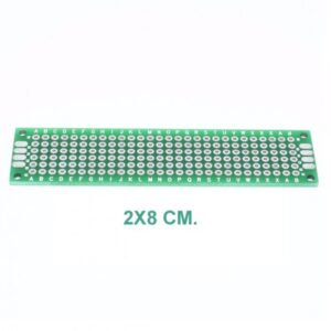 Placa PCB 2x8cm Perforada Doble Cara 2,54mm Prototipo