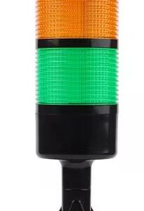 Baliza o Columna de Señalización LED diám. 55mm Alt. 261mm ROJA+AMARILLA+VERDE IP65 | Fija o Intermitente 12-24v DC con zumbador