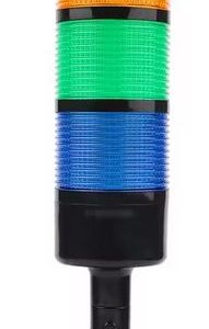 Baliza o Columna de Señalización LED diám. 55mm Alt. 304mm ROJA+AMARILLO+VERDE+AZUL IP65 | Fija o Intermitente 12-24v DC con zumbador