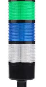 Baliza o Columna de Señalización LED diám. 55mm Alt. 350mm ROJA+AMARILLO+VERDE+AZUL+BLANCO IP65 | Fija o Intermitente 12-24v DC con zumbador