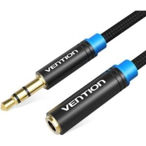 Cable Estéreo TRS Jack 3.5 Macho - Jack 3.5 Hembra alargador 5m Negro