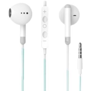 Auricular estereo con microfono con control blanco 1,2mts rigido