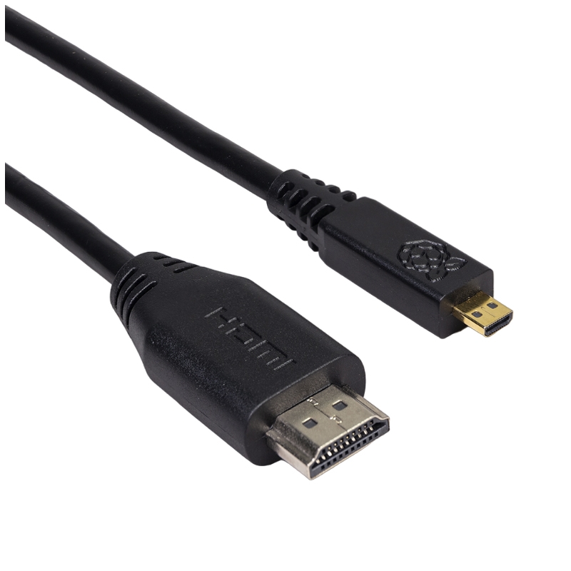 Cable Micro Hdmi (tipo D) 1m. Negro Oficial Raspberry Pi