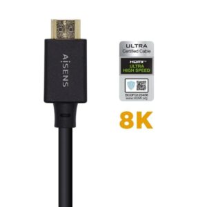 Cable Hdmi 2.1 8k Aisens A150-0421/ Hdmi Macho - Hdmi Macho/ 1m/ Certificado/ Ne
