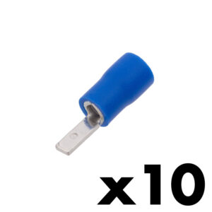 Terminal Aislado Faston Macho Ancho:2.8mm Grosor:0.8mm 15a [10u. Blíster Colgar]