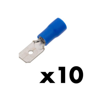 Terminal Aislado Faston Macho Ancho:6.35mm Grosor:0.8mm 15a [10u. Blíster Colgar