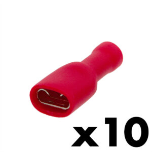 Terminal Faston Hembra Completamente Aislado 6.35mm 10a [10u. Blíster Colgar]