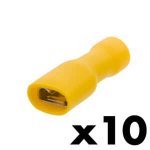 Terminal Faston Hembra Completamente Aislado 6.35mm 24a [10u. Blíster Colgar]