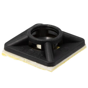 Base Adhesiva Y/o Tornillo Para Bridas, 28x28mm, Negro [lote 100 Unid.]