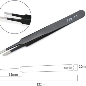 Pinza Plana Esd Antiestáticas Acero Inoxidable