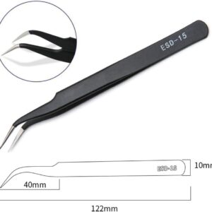 Pinza Curva Esd Antiestáticas Acero Inoxidable