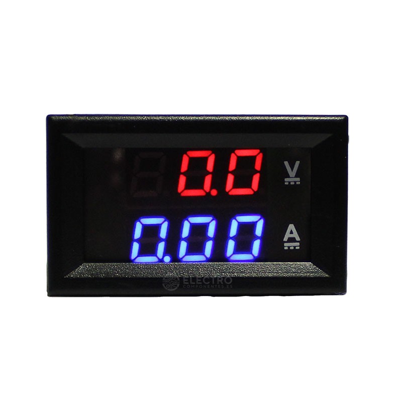 Voltimetro Dc 100v Rojo + Amperimetro 10a Azul Display Panel Led