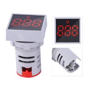 Voltimetro Digital Panel Ac 40-500v Cuadrado 22mm Led - Rojo