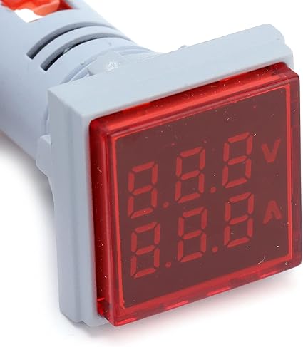 Voltimetro + Amperimetro Digital Panel Ac 60-500v 0-100a Cuadrado 22mm Led - Roj