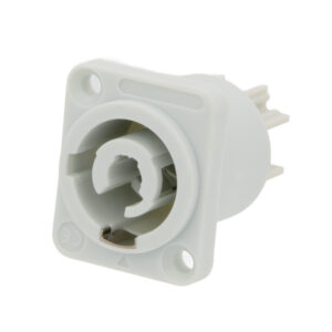 Base Macho Para Conectores Comp. Powercon De Corriente 3 Contactos 20a Gris