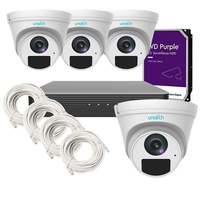 Kit Videovigilancia 4 Camaras 2mpx Ip Uniview
