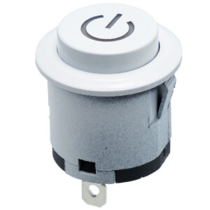 Interruptor Unipolar Boton 22mm Off-on Con Simbolo De Power Blanco