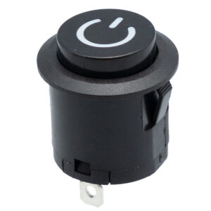 Interruptor Unipolar Boton 22mm Off-on Con Simbolo De Power Negro