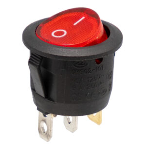 Interruptor Unipolar Balancin Redondo 22mm Luminoso 220v Ac On-off Rojo