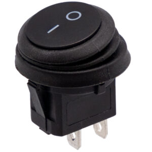 Interruptor Unipolar Balancin Redondo 22mm Estanco 2 Pos. 2 Cont. On-off Negro