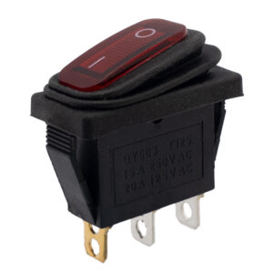 Interruptor Unipolar Balancin Estanco Luminoso 220v Ac 28x10mm On-off Rojo