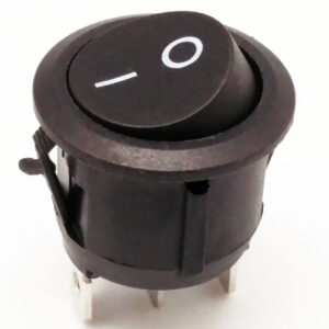 Conmutador Unipolar Balancin Redondo 20mm 2 Pos. 3 Cont. Negro