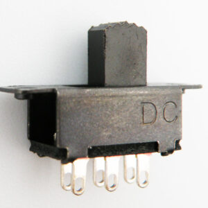 Conmutador Bipolar Deslizante 16x8mm 2 Pos. 6 Cont. Soldar Negro