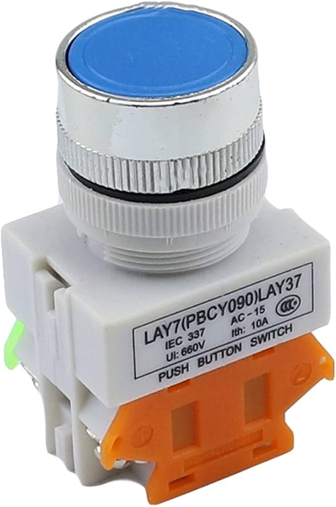 Pulsador Panel 24mm Azul 660v 10a Nc No Spdt