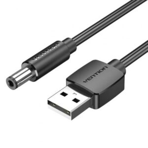 Cable Alimentación Vention Ceybf/ Usb-a Macho - Dc 5.5mm Macho/ 1m/ Negro