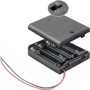 Portapilas 4x Aaa 6v Con Tapa, Interruptor Y Cable 4xaaa