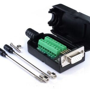 Conector Sub-d Vga 15 Pines Hembra Con Terminales Y Carcasa