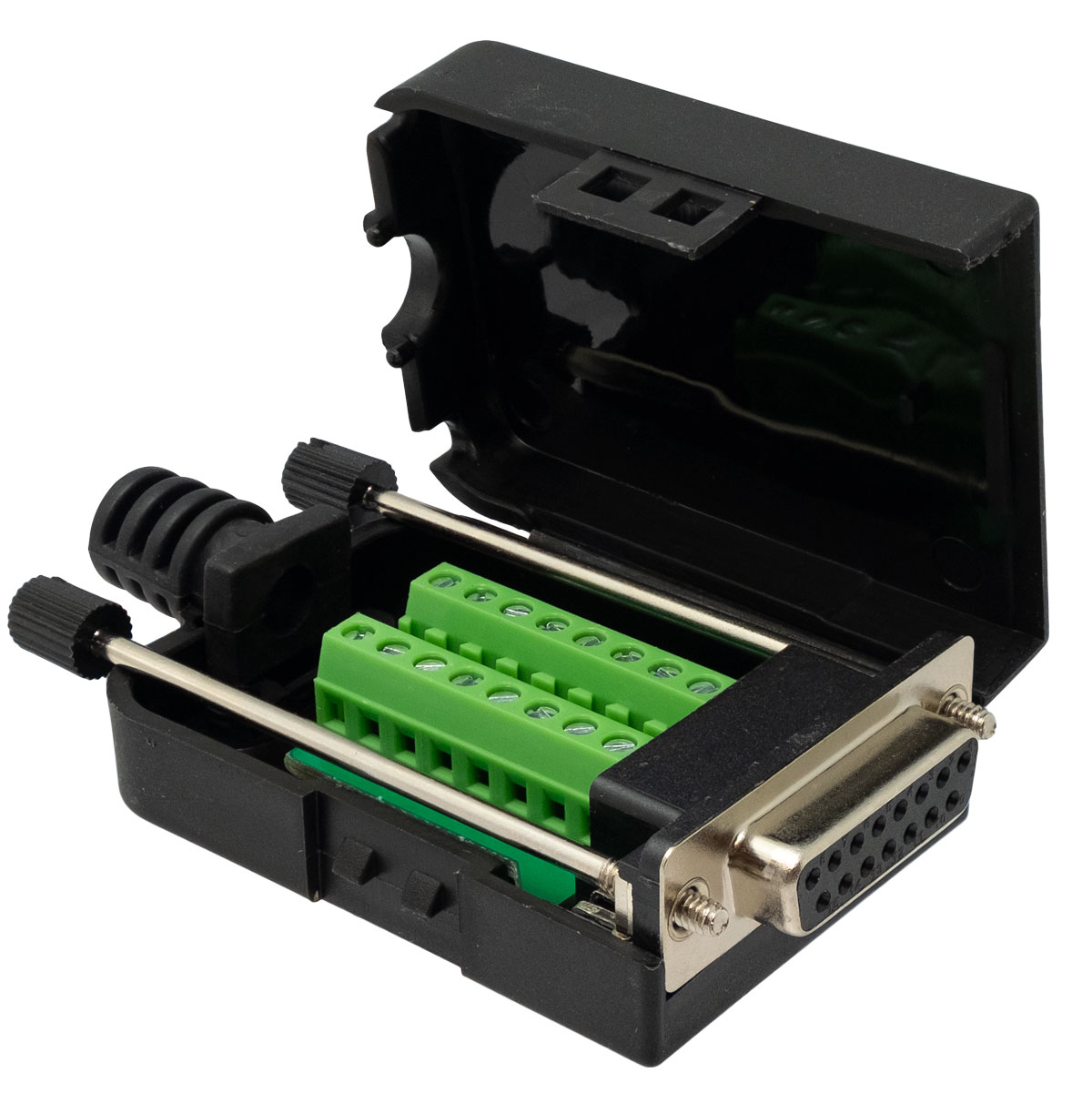 Conector Sub-d 15 Pines Hembra Con Terminales Y Carcasa