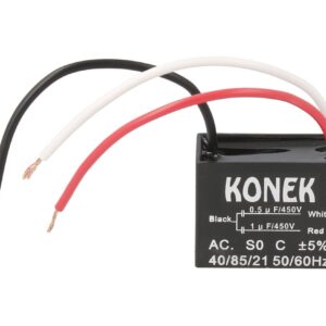 Condensador Doble De Arranque Motor 1uf+0,5uf 450v Ca Con 3 Cables