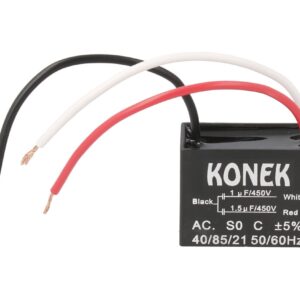 Condensador Doble De Arranque Motor 1uf+1,5uf 450v Ca Con 3 Cables