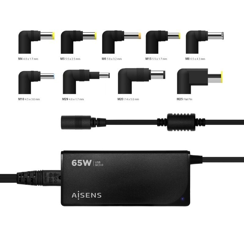 Cargador De Portátil 65w Automático 9 Conectores 18,5-20v